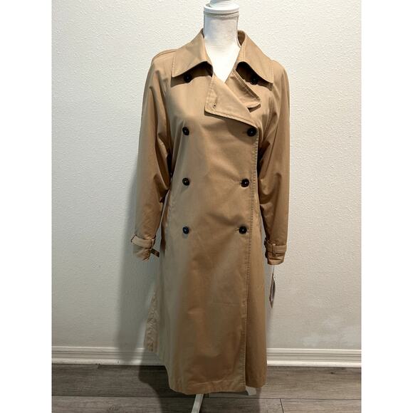 Calvin Klein Jeans Women's Soft Cotton Gabardine Trench Coat Double-Breasted L - Picture 5 of 13